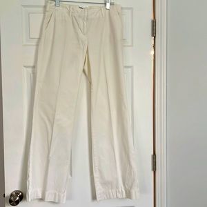 J.Crew City Fit White Cotton Pant-Wide Leg-Slant Front Pockets